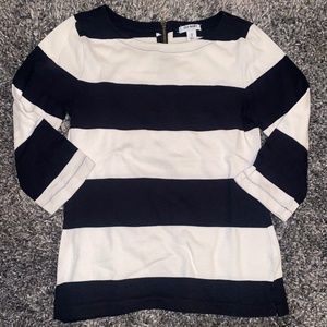 Black/White Stripe 3/4 Quarter Sleeve - Women's Size XS